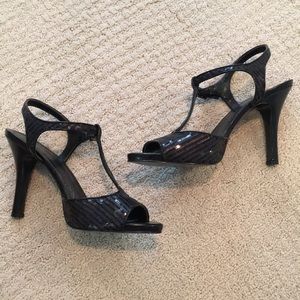Tahari black sequin heels